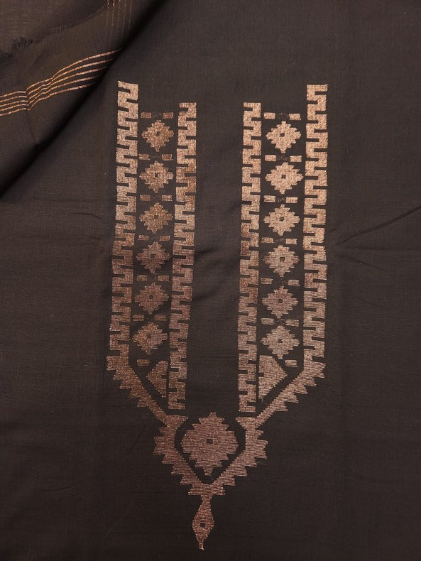 Bold & Edgy: Black & Copper Handwoven Cotton Jamdani Unisex Unstitched Kurta https://www.tumblr.com/