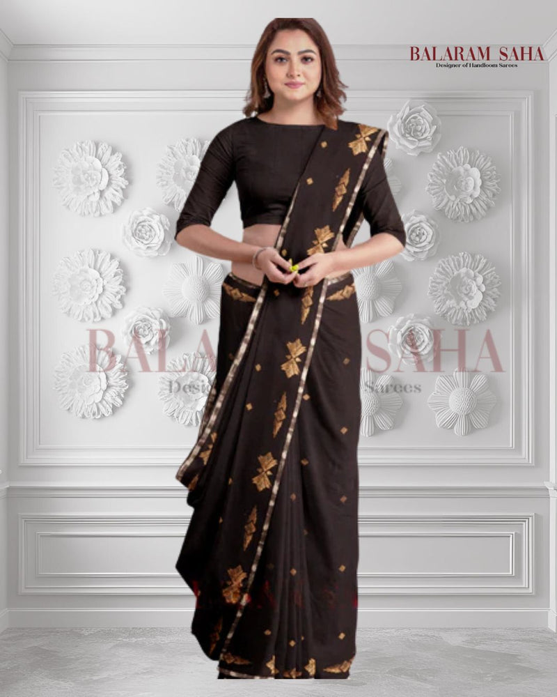 Black & Gold Zari Soft Handloom Cotton Saree By Balaram Saha - (handloom saree, cotton saree, handloom cotton saree, balaram saha online, handloom sarees, balaram saha handloom saree store photos, balaram saha handloom saree store, cotton handloom saree, bengal handloom sarees, pure cotton, Zari border, handloom cotton saree with zari border, soft cotton saree with zari border, cotton saree for women, cotton saree online) https://www.forbes.com/
