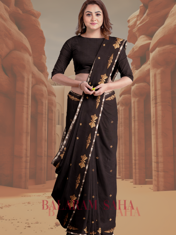 Black & Gold Zari Soft Handloom Cotton Saree By Balaram Saha - (handloom saree, cotton saree, handloom cotton saree, balaram saha online, handloom sarees, balaram saha handloom saree store photos, balaram saha handloom saree store, cotton handloom saree, bengal handloom sarees, pure cotton, Zari border, handloom cotton saree with zari border, soft cotton saree with zari border, cotton saree for women, cotton saree online) https://www.forbes.com/
