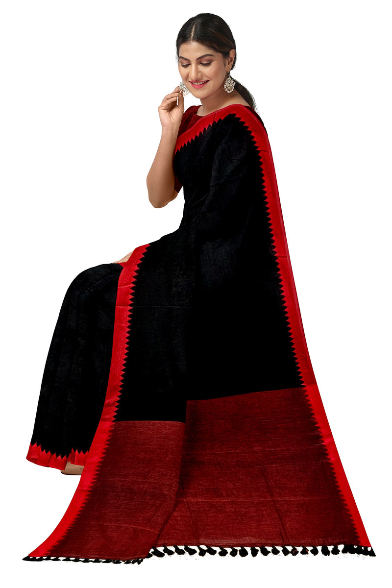 Black & Red Soft Handloom Cotton Saree by Balaram Saha - (handloom saree, cotton saree, handloom cotton saree, balaram saha online, handloom sarees, balaram saha handloom saree store photos, balaram saha handloom saree store, cotton handloom saree, bengal handloom sarees, pure cotton, cotton saree for women, cotton saree online) https://www.legifrance.gouv.fr/