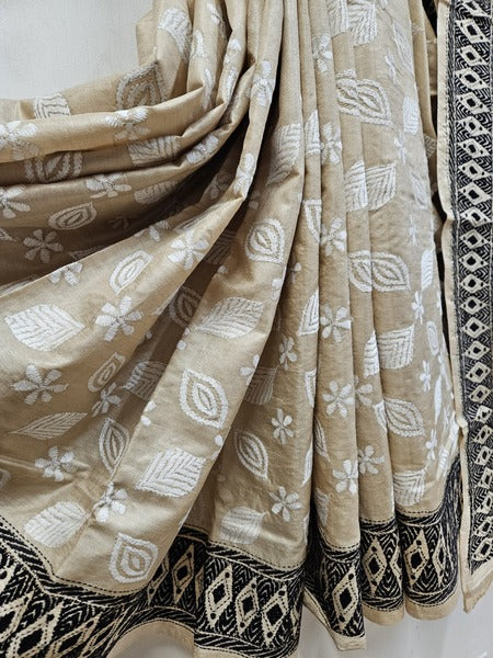 Black & White Tussar Handstitch Kantha Silk Saree (handloom saree, cotton saree, handloom cotton saree, balaram saha online, handloom sarees, balaram saha handloom saree store photos, balaram saha handloom saree store, cotton handloom saree, bengal handloom sarees, pure cotton, Zari border, handloom cotton saree with zari border, soft cotton saree with zari border, cotton saree for women, cotton saree online, tussar silk, tussar)  https://www.wattpad.com/