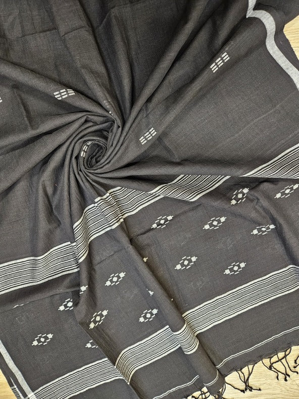 Black White Handspun Handwoven Cotton Jamdani Dupatta Balaram Saha  https://www.msn.com/en-in