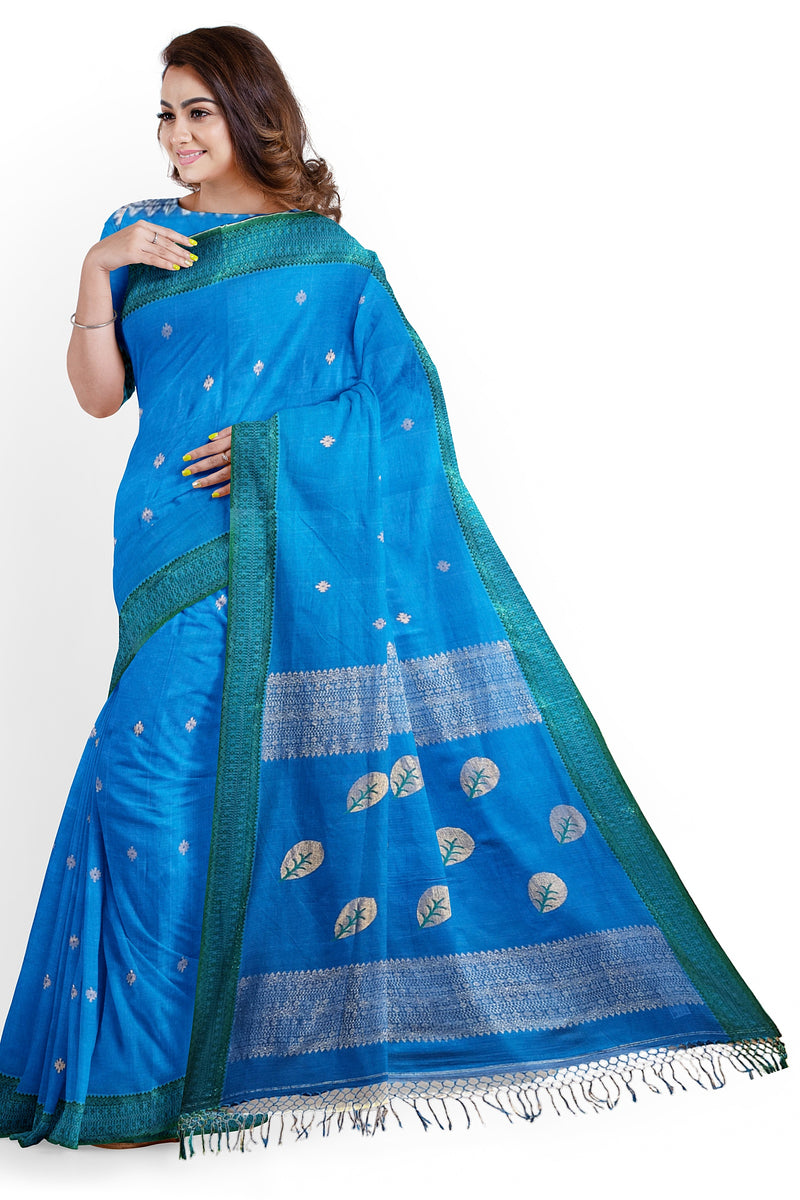 Blue & Green Soft Handloom Fine Cotton Saree With Woven Border Balaram Saha (handloom saree, cotton saree, handloom cotton saree, balaram saha online, handloom sarees, balaram saha handloom saree store photos, balaram saha handloom saree store, cotton handloom saree, bengal handloom sarees, pure cotton, cotton saree for women, cotton saree online) https://about.me/