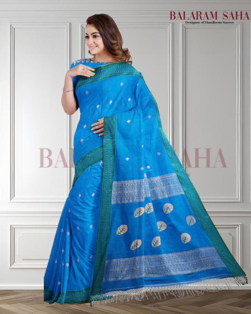 Blue & Green Soft Handloom Fine Cotton Saree With Woven Border Balaram Saha (handloom saree, cotton saree, handloom cotton saree, balaram saha online, handloom sarees, balaram saha handloom saree store photos, balaram saha handloom saree store, cotton handloom saree, bengal handloom sarees, pure cotton, cotton saree for women, cotton saree online) https://about.me/