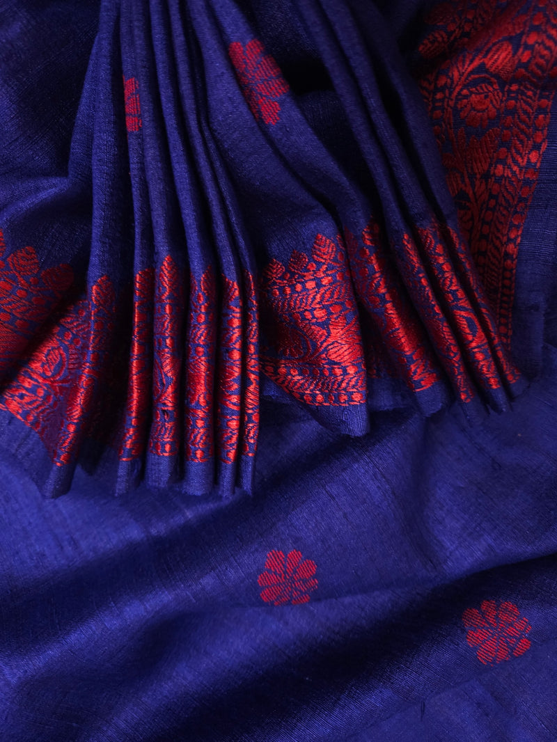 Blue & Red Premium Handloom Matka Silk Saree with Woven Border - A Balaram Saha Creation - (handloom saree, cotton sarees, handloom cotton saree, balaram saha online, handloom sarees, pure handloom cotton sarees, cotton handloom saree, kolkata cotton saree, pure cotton, white cotton saree, cotton saree online, bengali cotton saree, cotton saree with border, matka, matka sale, matka silk, matka silk sarees, matka silk saree, pure matka silk sarees, bengali silk saree) https://www.cnet.com/#google_vignette