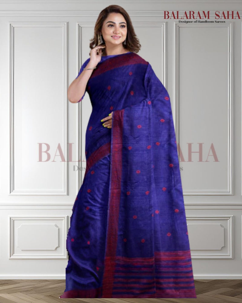Blue & Red Premium Handloom Matka Silk Saree with Woven Border - A Balaram Saha Creation - (handloom saree, cotton sarees, handloom cotton saree, balaram saha online, handloom sarees, pure handloom cotton sarees, cotton handloom saree, kolkata cotton saree, pure cotton, white cotton saree, cotton saree online, bengali cotton saree, cotton saree with border, matka, matka sale, matka silk, matka silk sarees, matka silk saree, pure matka silk sarees, bengali silk saree) https://pixabay.com/