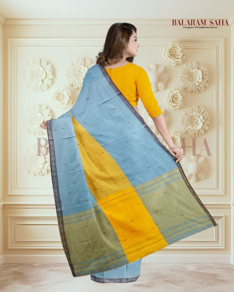 Blue & Yellow Soft Handloom Dhonekali Traditional Cotton Saree Of Balaram Saha (handloom saree, cotton saree, handloom cotton saree, balaram saha online, handloom sarees, balaram saha handloom saree store photos, balaram saha handloom saree store, cotton handloom saree, bengal handloom sarees, pure cotton, cotton saree for women, cotton saree online)   https://www.linkcentre.com/un/shopping/fashion/womens/vintage-clothing/3/
