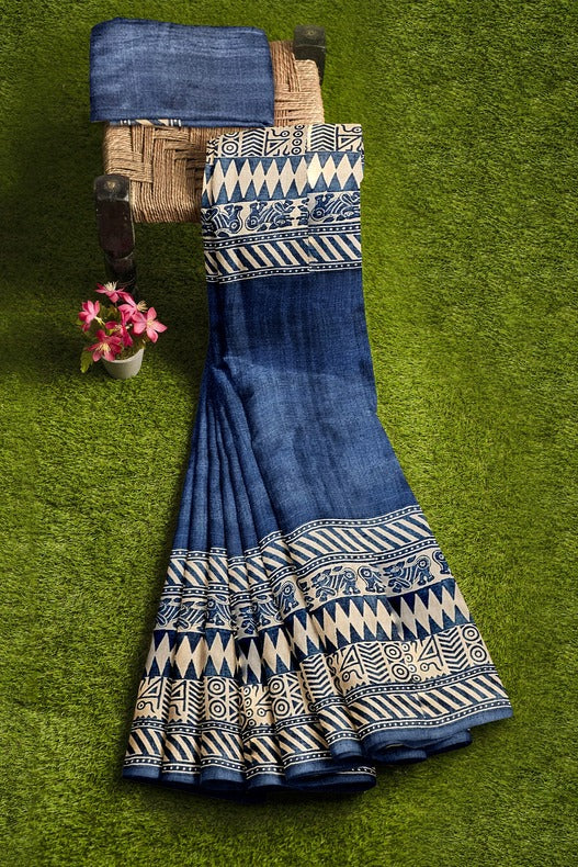 Boho Bliss: Blue & Beige Handloom Gachhi Tussar Silk Saree (handloom saree, silk saree, handloom silk saree, balaram saha online, silk sarees, balaram saha handloom saree store photos, balaram saha handloom saree store, silk handloom saree, bengal handloom sarees, pure silk, garad silk sare, silk saree online, tussar silk saree, tussar silk)   https://in.pinterest.com/