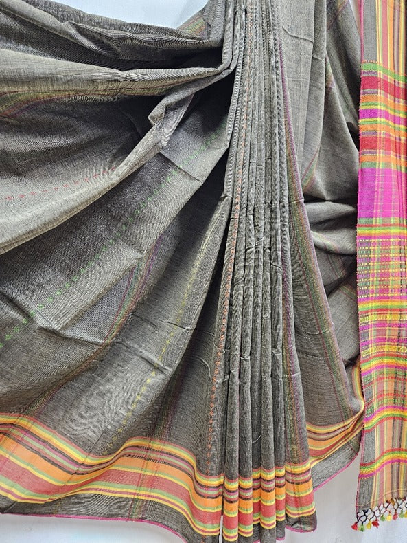 Brown Multi Coloured Soft Cotton Handwoven Saree - A Balaram Saha Creation - (handloom saree, cotton sarees, handloom cotton saree, balaram saha online, handloom sarees, latest handloom cotton sarees, pure handloom cotton sarees, cotton handloom saree, kolkata cotton saree, pure cotton, white cotton saree, cotton saree online, khadi cotton saree, cotton saree collection, bangladeshi cotton saree, saree cotton saree, bengal cotton sarees in Kolkata) https://www.theguardian.com/international