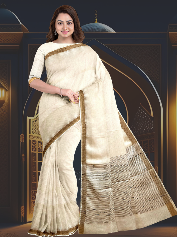 Cream & Gold Glam: Balaram Saha's Handloom Mulberry Silk Saree (handloom saree, cotton saree, handloom cotton saree, balaram saha online, handloom sarees, balaram saha handloom saree store photos, balaram saha handloom saree store, cotton handloom saree, bengal handloom sarees, pure cotton, Zari border, handloom cotton saree with zari border, soft cotton saree with zari border, cotton saree for women, cotton saree online)   https://european-union.europa.eu/index_en