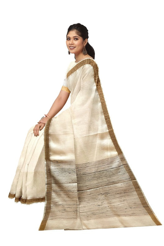 Cream & Gold Glam: Balaram Saha's Handloom Mulberry Silk Saree (handloom saree, cotton saree, handloom cotton saree, balaram saha online, handloom sarees, balaram saha handloom saree store photos, balaram saha handloom saree store, cotton handloom saree, bengal handloom sarees, pure cotton, Zari border, handloom cotton saree with zari border, soft cotton saree with zari border, cotton saree for women, cotton saree online)  https://vk.com/