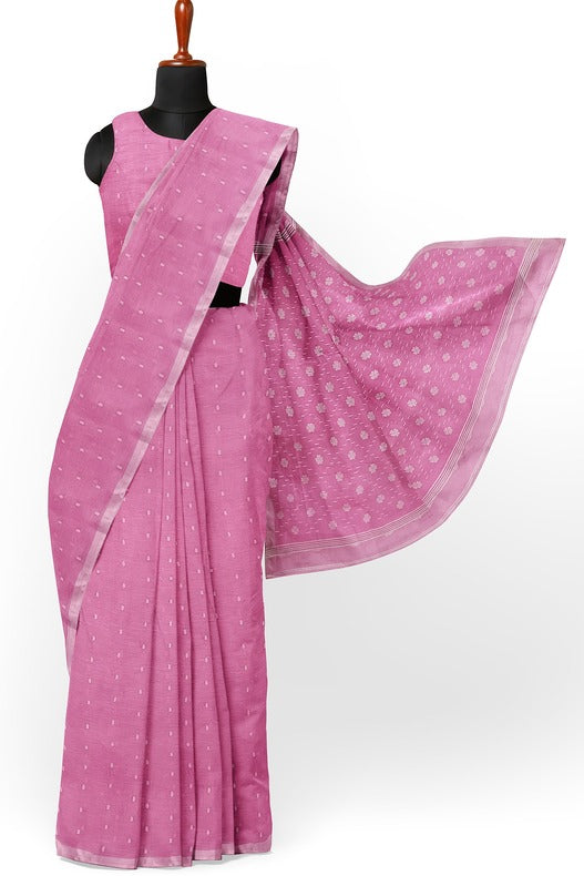 Exquisite Pink & White Handwoven Cotton Jamdani Saree By Balaram Saha - (handloom saree, cotton saree, handloom cotton saree, balaram saha online, handloom sarees, balaram saha handloom saree store photos, balaram saha handloom saree store, cotton handloom saree, bengal handloom sarees, pure cotton, cotton saree for women, cotton saree online)    https://www.canva.com/