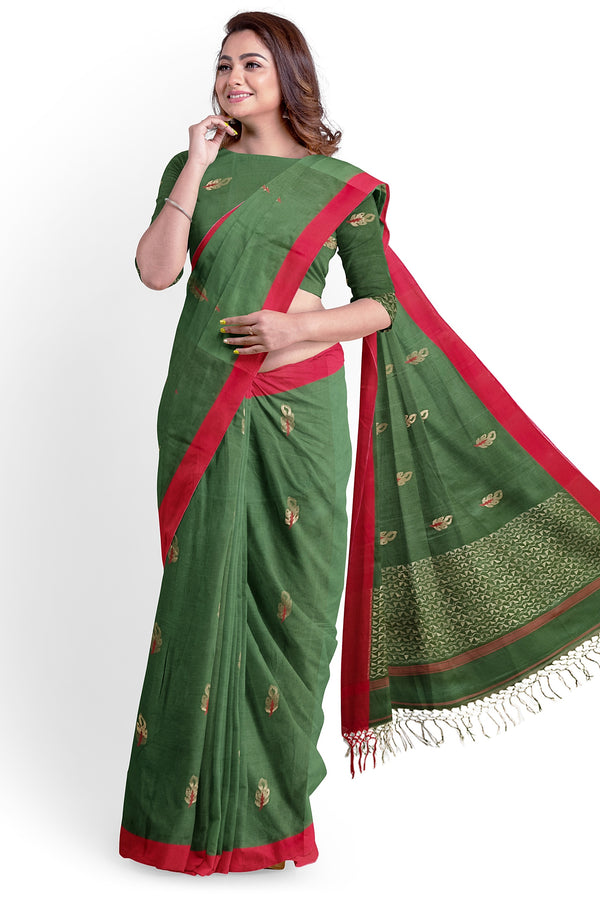 Green Soft & Fine Handloom Cotton Saree With Red Border Of Balaram Saha (handloom saree, cotton saree, handloom cotton saree, balaram saha online, handloom sarees, balaram saha handloom saree store photos, balaram saha handloom saree store, cotton handloom saree, bengal handloom sarees, pure cotton, Zari border, handloom cotton saree with zari border, soft cotton saree with zari border, cotton saree for women, cotton saree online)  https://news.google.com/home?hl=en-IN&gl=IN&ceid=IN:en