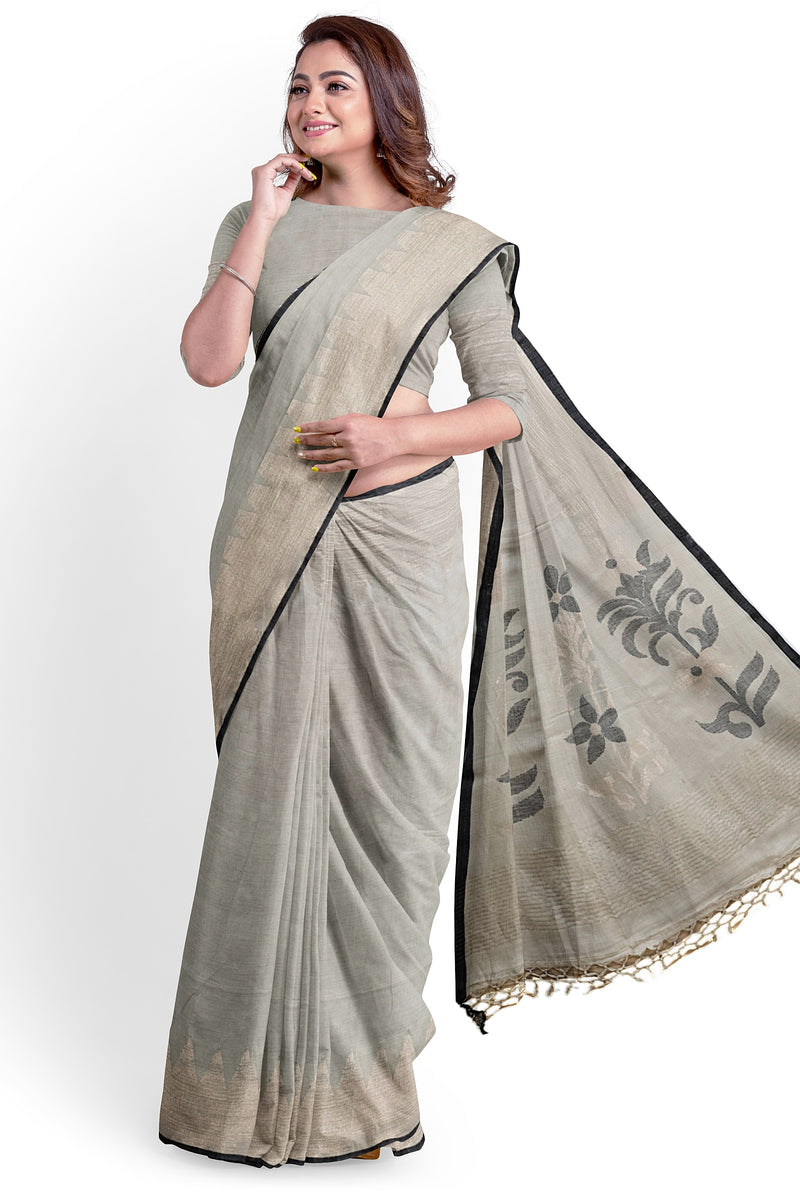 Grey & Black Handloom Premium Cotton Saree With Temple Border Balaram Saha (handloom saree, cotton saree, handloom cotton saree, balaram saha online, handloom sarees, balaram saha handloom saree store photos, balaram saha handloom saree store, cotton handloom saree, bengal handloom sarees, pure cotton, cotton saree for women, cotton saree online)  https://disqus.com/