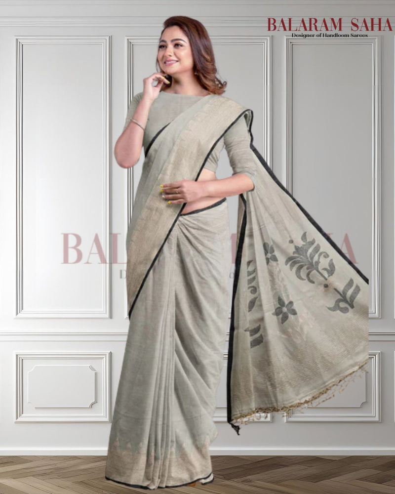 Grey & Black Handloom Premium Cotton Saree With Temple Border Balaram Saha (handloom saree, cotton saree, handloom cotton saree, balaram saha online, handloom sarees, balaram saha handloom saree store photos, balaram saha handloom saree store, cotton handloom saree, bengal handloom sarees, pure cotton, cotton saree for women, cotton saree online)  https://disqus.com/
