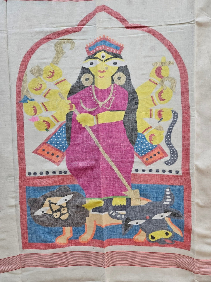 Art of Bengal Handloom | Handspun Cotton | Handwoven Maa Durga Jamdani Saree Balaram Saha