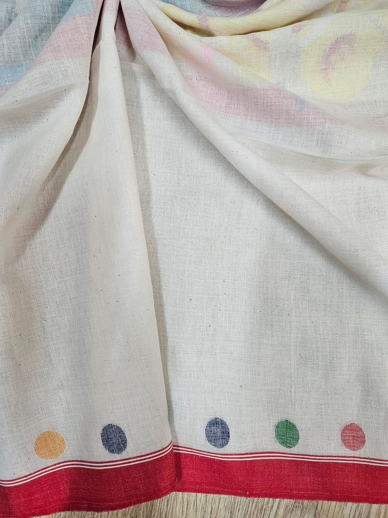 Art of Bengal Handloom | Handspun Cotton | Handwoven Maa Durga Jamdani Saree Balaram Saha