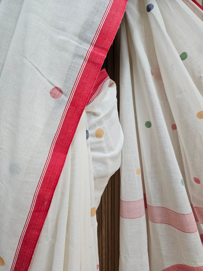Art of Bengal Handloom | Handspun Cotton | Handwoven Maa Durga Jamdani Saree Balaram Saha