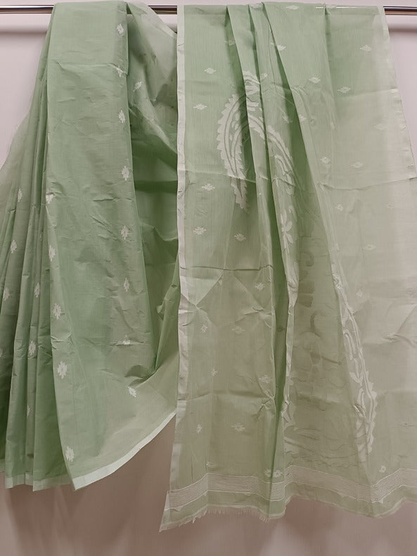 Light Green & colour and is handloom and handwoven. Balaram Saha