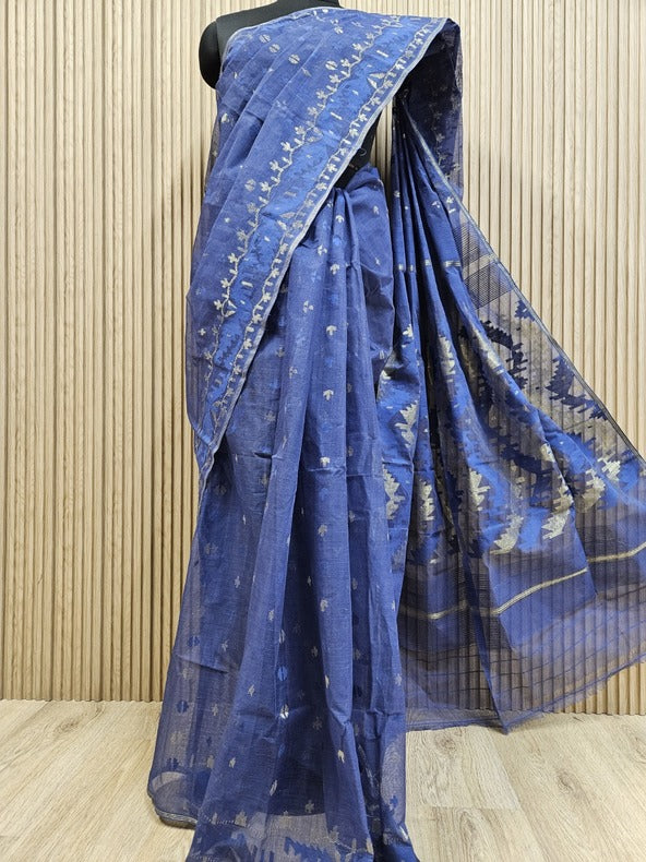Balaram Saha: Sunshine in Every Thread - Light Yellow Handwoven Cotton Jamdani Saree Balaram Saha