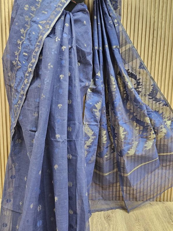 Balaram Saha: Sunshine in Every Thread - Light Yellow Handwoven Cotton Jamdani Saree Balaram Saha