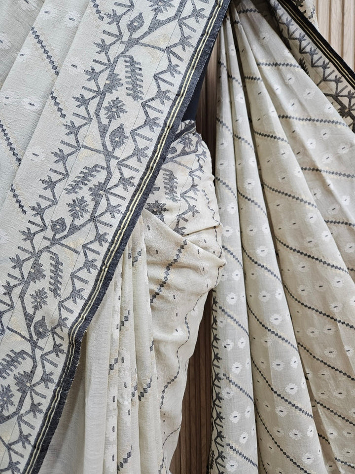 Elegant Light Dusty Green Handspun Cotton Handwoven Jamdani Saree Balaram Saha

www.facebook.com
