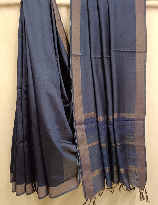 Premium Quality Soft Handloom Plain Tussar Silk Saree Balaram Saha
