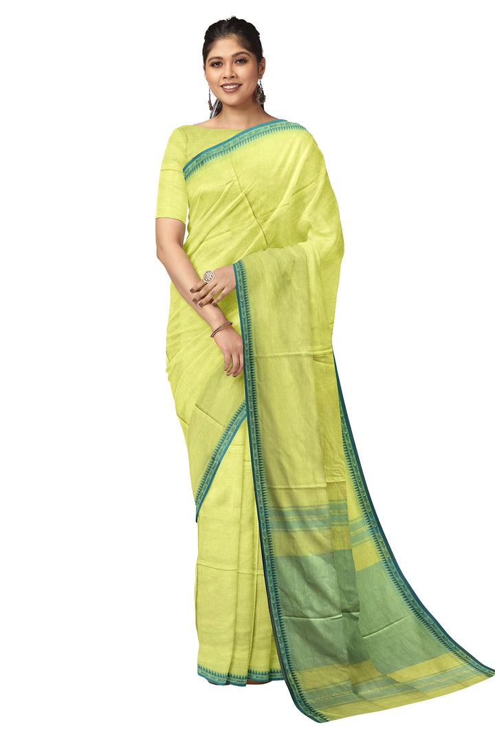 Yellow Soft Handloom Traditional Dhonekhali Cotton Saree Balaram Saha