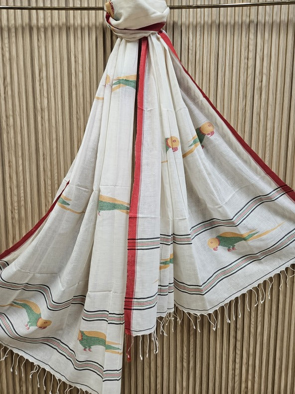 Handloom Handspun Handwoven Cotton Jamdani Dupatta