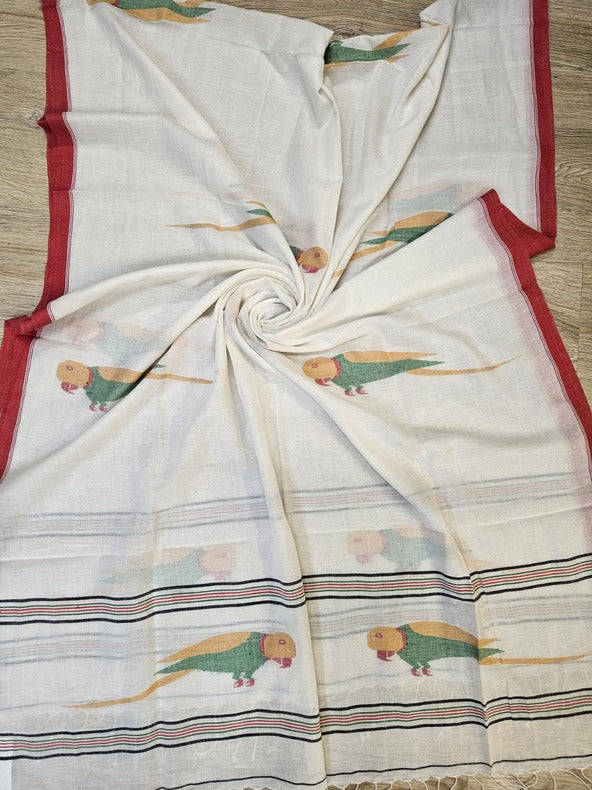 Handloom Handspun Handwoven Cotton Jamdani Dupatta