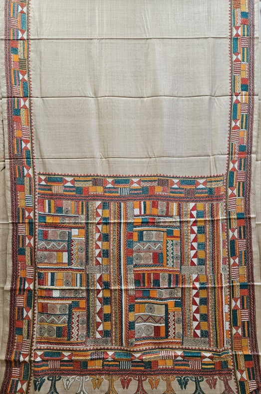 Sustainable Luxury: Handloom Tussar Silk Kantha Stitch by Balaram Saha Balaram Saha