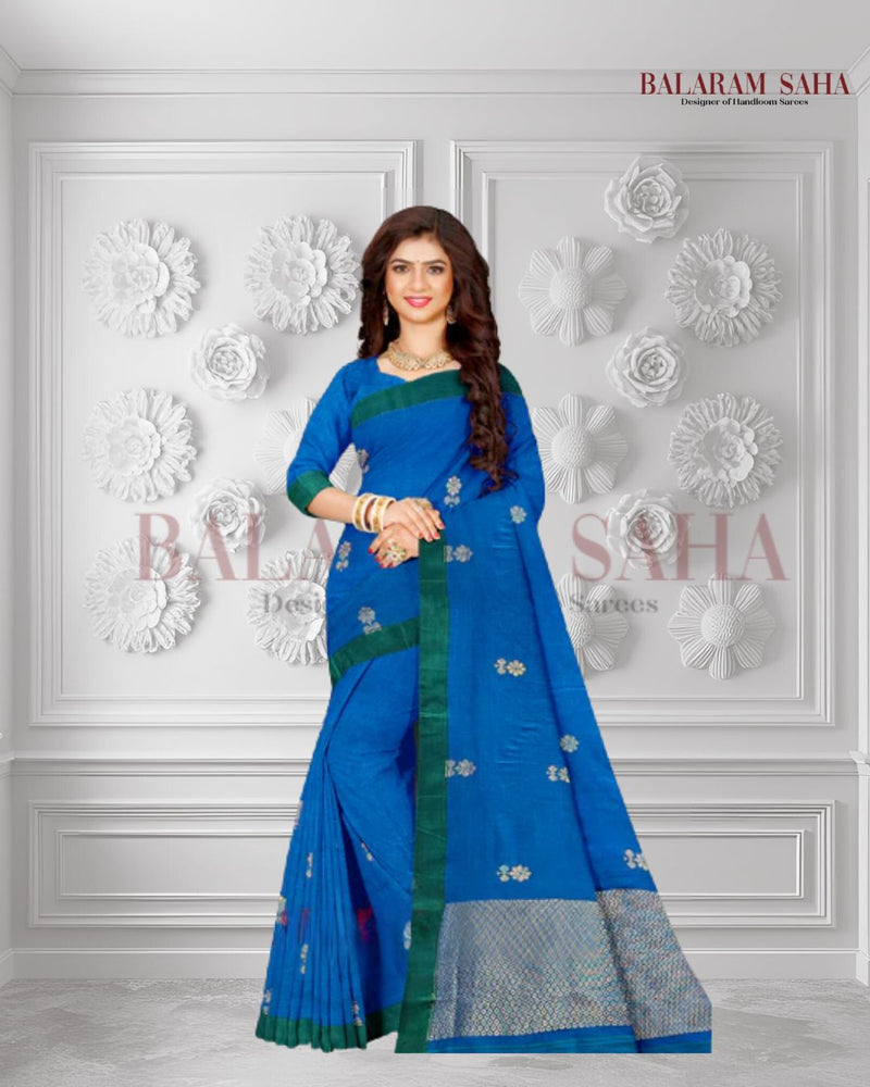 Handloom Heaven: Balaram Saha's Blue & Green Premium Handloom Cotton Saree (handloom saree, cotton saree, handloom cotton saree, balaram saha online, handloom sarees, balaram saha handloom saree store photos, balaram saha handloom saree store, cotton handloom saree, bengal handloom sarees, pure cotton, cotton saree for women, cotton saree online)  https://www.academia.edu/