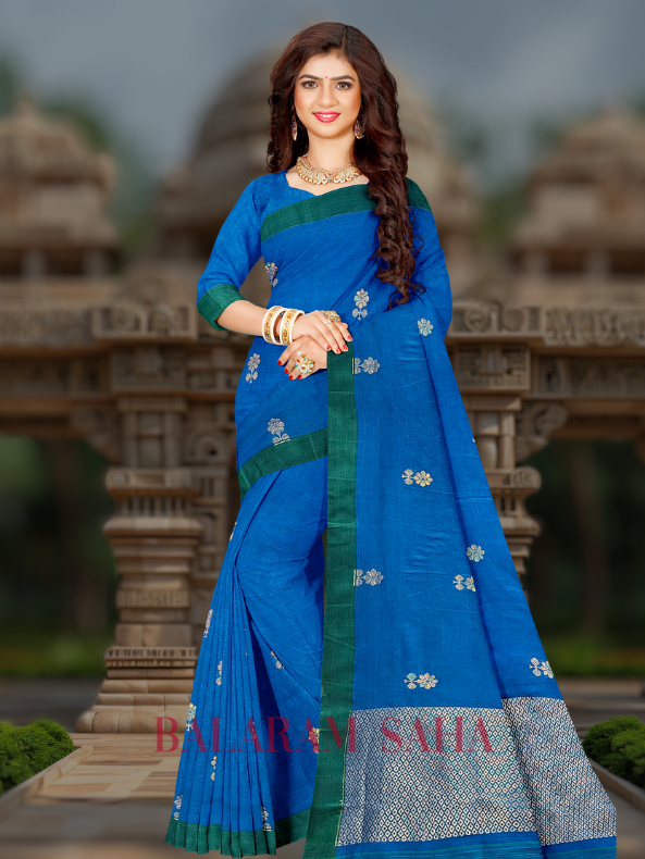 Handloom Heaven: Balaram Saha's Blue & Green Premium Handloom Cotton Saree (handloom saree, cotton saree, handloom cotton saree, balaram saha online, handloom sarees, balaram saha handloom saree store photos, balaram saha handloom saree store, cotton handloom saree, bengal handloom sarees, pure cotton, cotton saree for women, cotton saree online)  https://www.academia.edu/