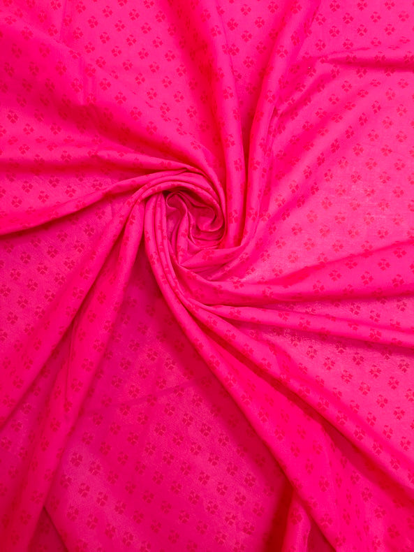 Pink & Red Handloom Finest Mul Printed Cotton Saree Balaram Saha