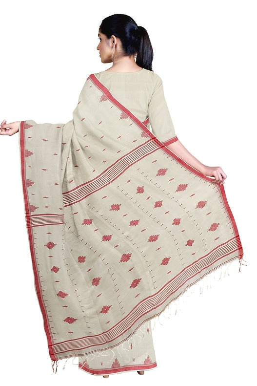 Handspun Soft Cotton Handwoven Jamdani Saree Balaram Saha