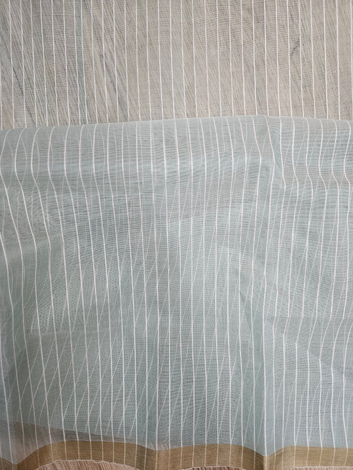 Handwoven Muslin Silk Jamdani Saree – Sage Green with Floral Woven Motifs Balaram Saha