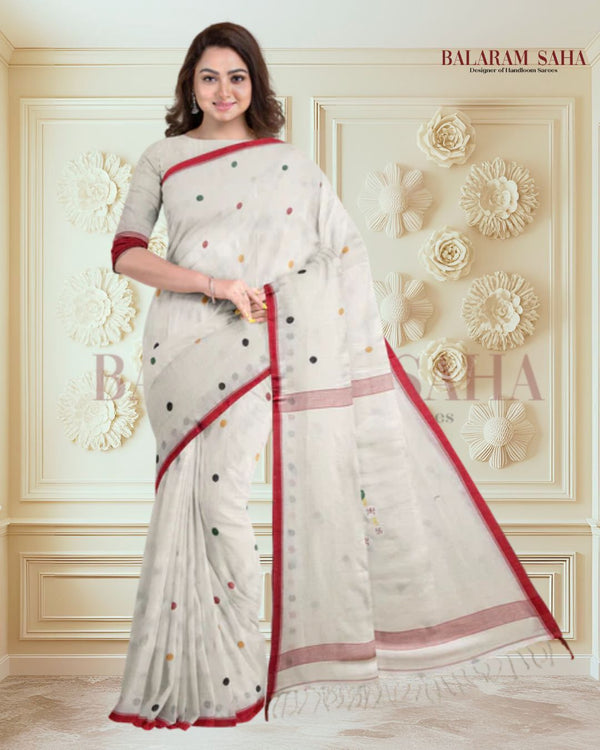 Handspun Handwoven Maa Durga Cotton Jamdani Saree By Balaram Saha - (dhakai jamdani saree, jamdani saree, jamdani sarees, cotton jamdani saree, jamdani cotton saree, handloom cotton saree, balaram saha online, jamdani saree online, soft jamdani saree, muslin jamdani saree, original dhakai jamdani saree, jamdani sarees, soft dhakai jamdani saree, white jamdani saree, jamdani saree bangladesh )
