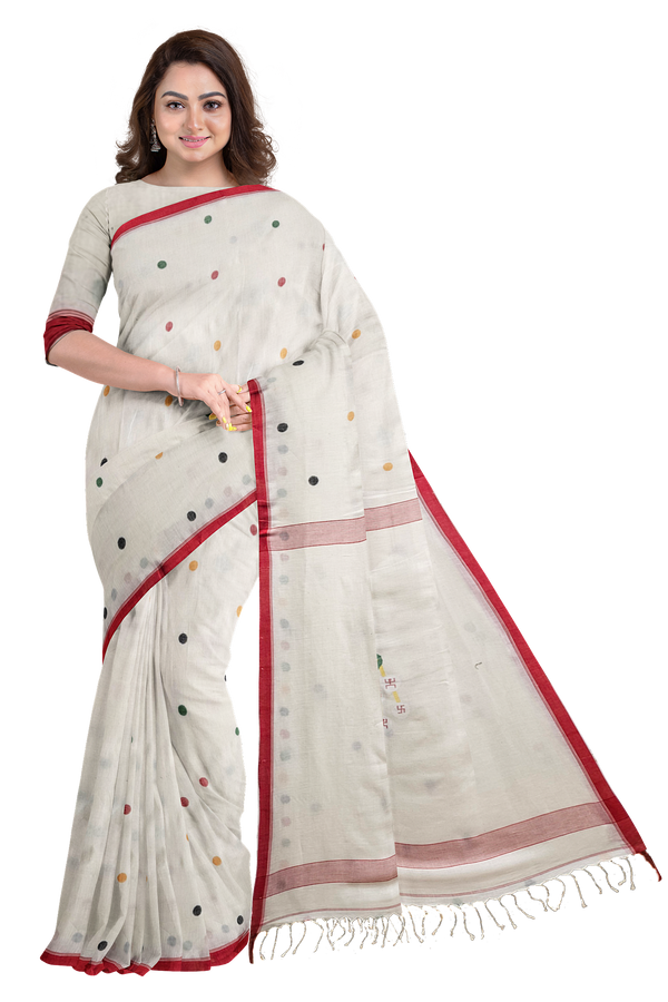 Handspun Handwoven Maa Durga Cotton Jamdani Saree By Balaram Saha - (dhakai jamdani saree, jamdani saree, jamdani sarees, cotton jamdani saree, jamdani cotton saree, handloom cotton saree, balaram saha online, jamdani saree online, soft jamdani saree, muslin jamdani saree, original dhakai jamdani saree, jamdani sarees, soft dhakai jamdani saree, white jamdani saree, jamdani saree bangladesh )
