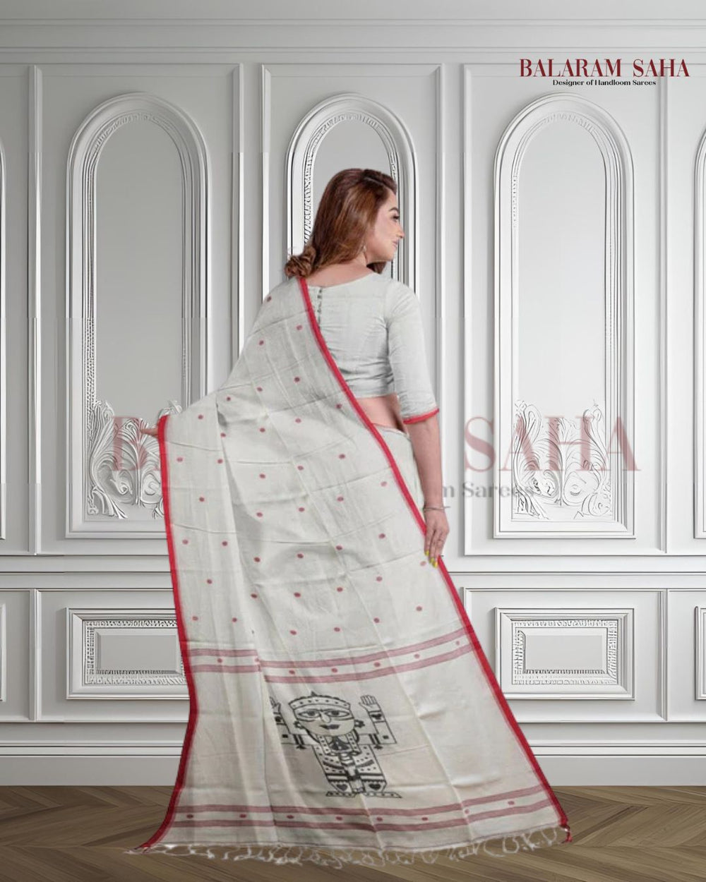 Jagannath Handloom Handspun Handwoven jamdani Saree Balaram Saha