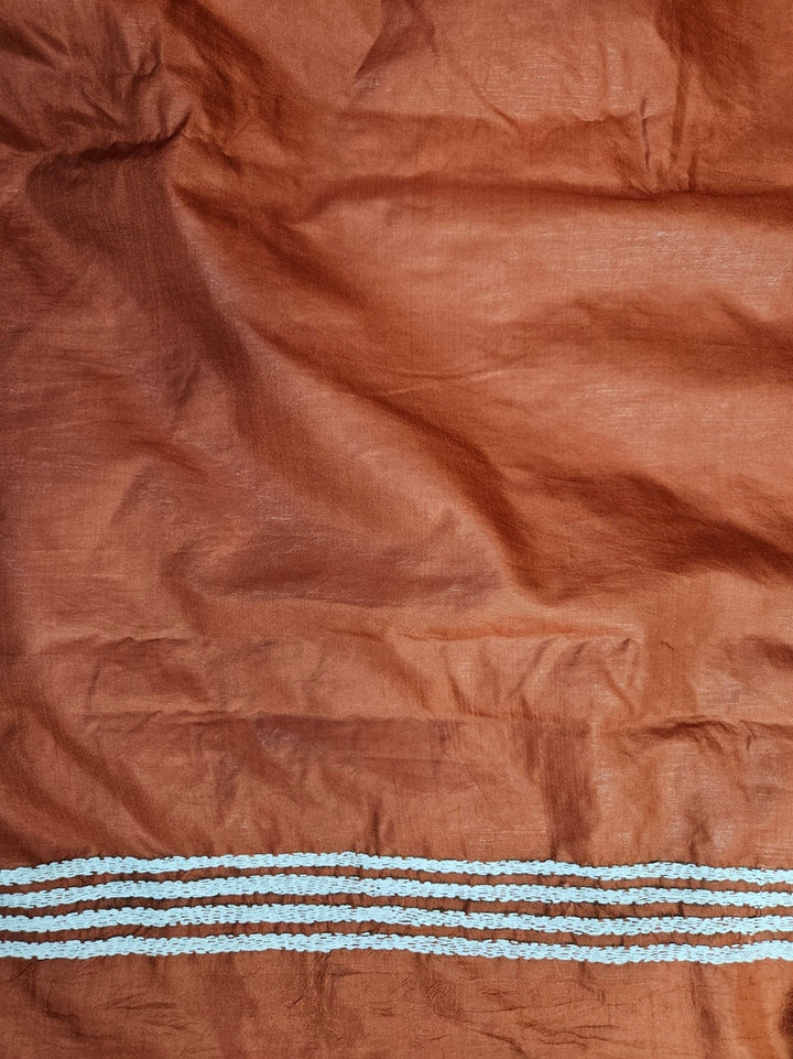 Green & Beige Handstitched Kantha Silk Saree with Floral & Paisley Motifs by Balaram Saha Balaram Saha