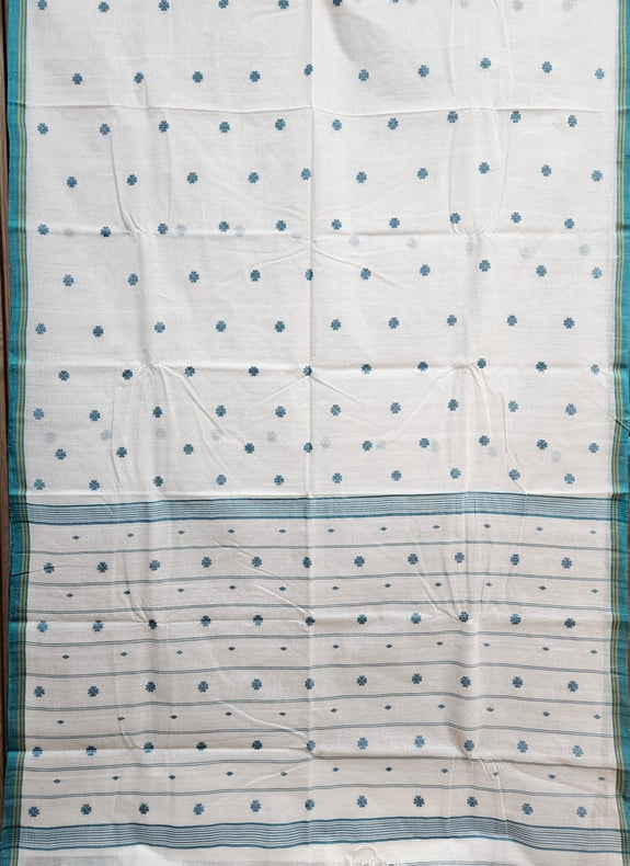 Discover the Timeless Elegance of this Handwoven Cotton Jamdani Saree Balaram Saha