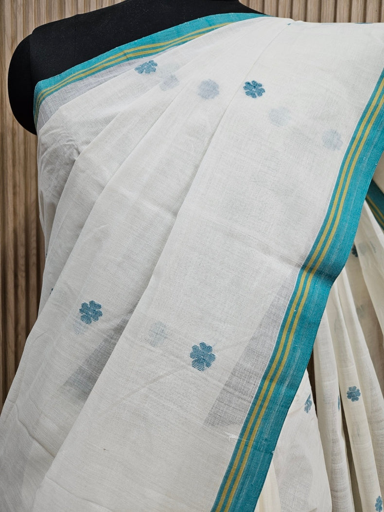 Discover the Timeless Elegance of this Handwoven Cotton Jamdani Saree Balaram Saha