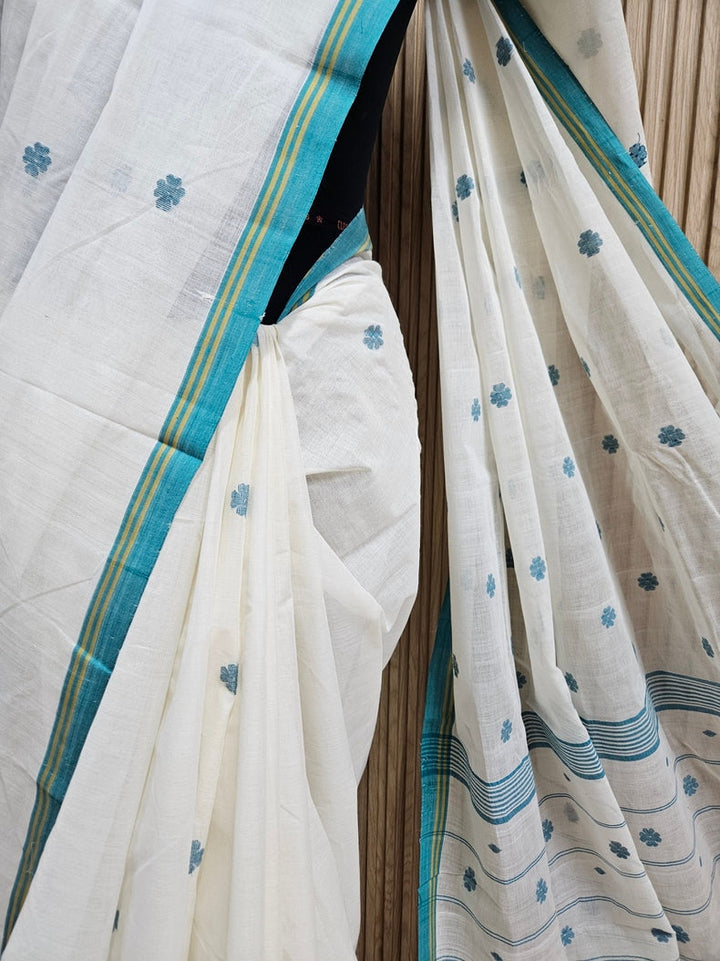 Discover the Timeless Elegance of this Handwoven Cotton Jamdani Saree Balaram Saha