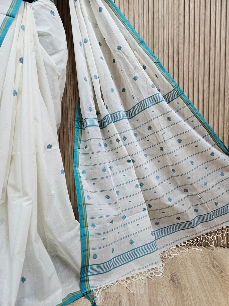 Discover the Timeless Elegance of this Handwoven Cotton Jamdani Saree Balaram Saha