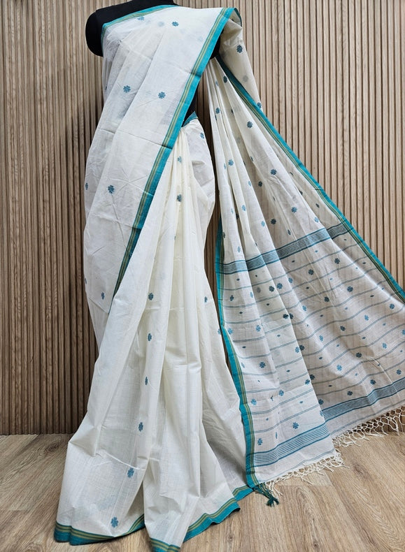 Discover the Timeless Elegance of this Handwoven Cotton Jamdani Saree Balaram Saha