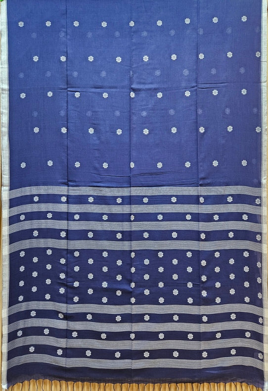 Discover the Timeless Elegance of this Handspun, Handwoven Cotton Jamdani Saree