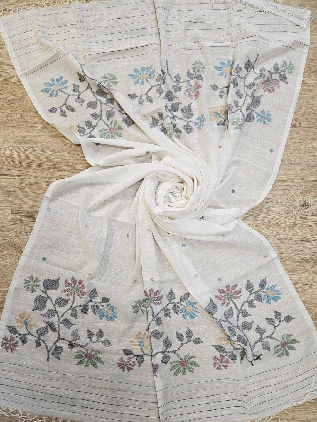 Handwoven Perfection: Balaram Saha's White Cotton Jamdani Unstitched Set - (balaram saha online, Handloom Dupatta, Handwoven Jamdani, Handspun Cotton, jamdani dupatta, balaram saha dupatta, cotton jamdani dupatta, jamdani dupatta online, dhakai jamdani dupatta, dupatta collection, dupatta)   https://www.mozilla.org/en-US/