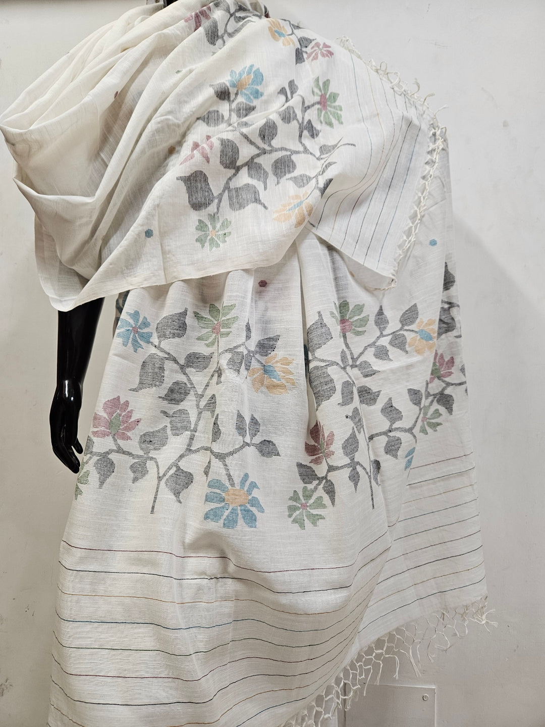 Handwoven Perfection: Balaram Saha's White Cotton Jamdani Unstitched Set - (balaram saha online, Handloom Dupatta, Handwoven Jamdani, Handspun Cotton, jamdani dupatta, balaram saha dupatta, cotton jamdani dupatta, jamdani dupatta online, dhakai jamdani dupatta, dupatta collection, dupatta)   https://www.cloudflare.com/