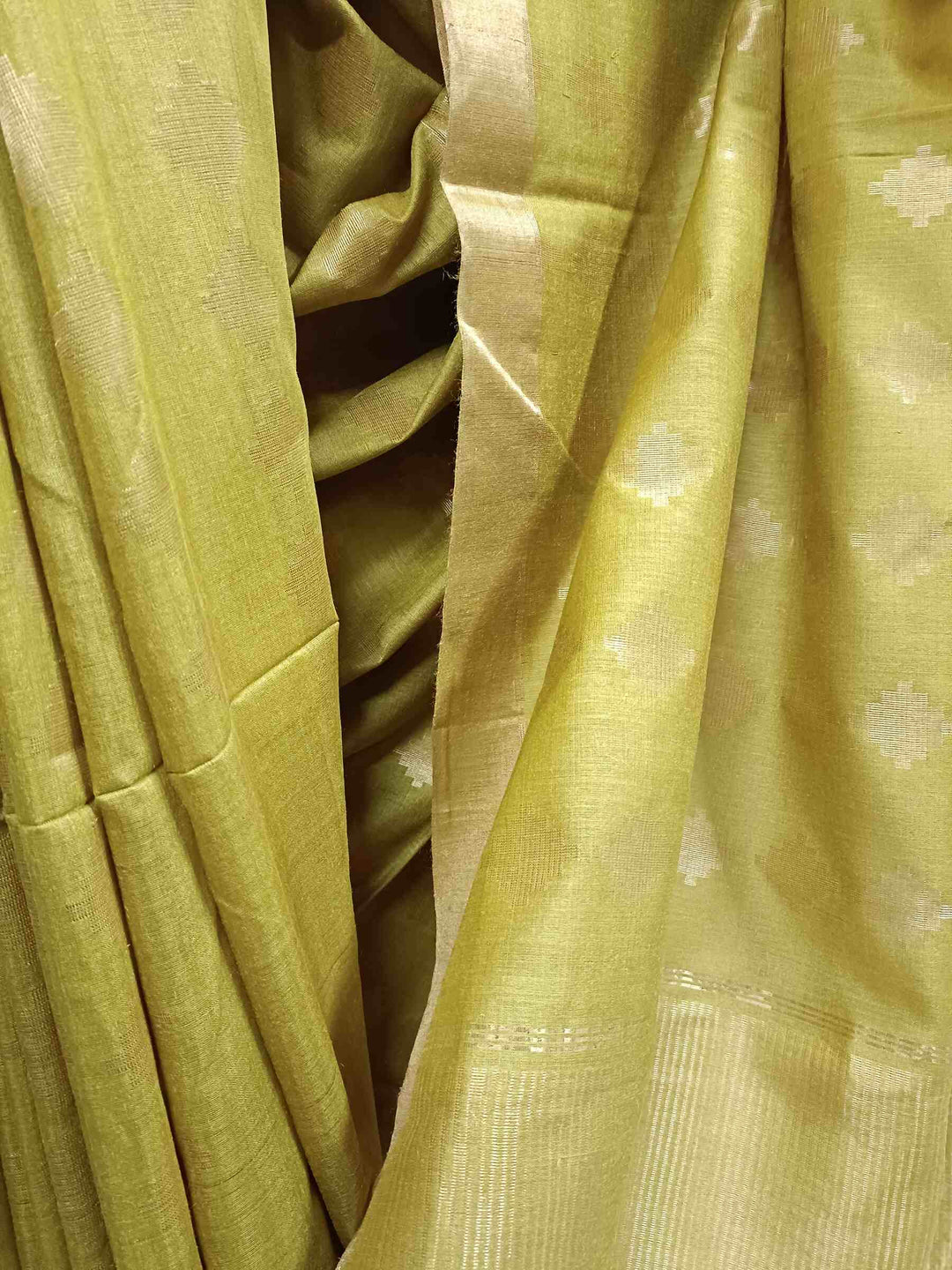 Mustard Yellow Soft Handloom Tussar Silk Saree Balaram Saha