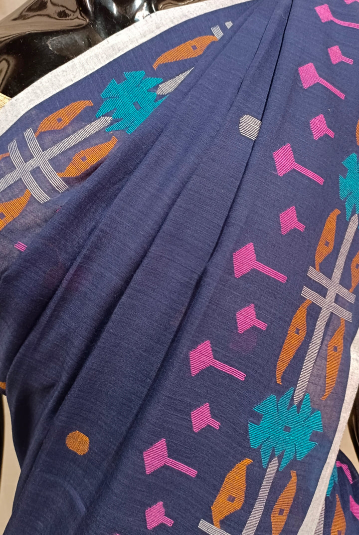 Indigo-Blue handloom handspun handwoven Jamdani Saree (handloom saree, jamdani saree, jamdani sarees, cotton jamdani saree, jamdani cotton saree, handloom cotton saree, balaram saha online, jamdani saree online, soft jamdani saree, dhakai jamdani saree, dhakai jamdani sarees, Jamdani Border Saree, balaram saha handloom saree store photos)    https://www.quora.com/